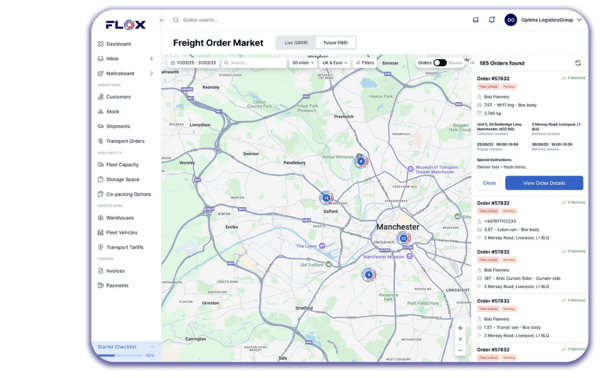 Lead generation dashboard with map - FLOX