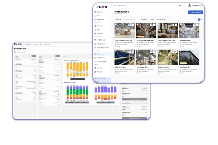 FLOX dashboards for warehousing
