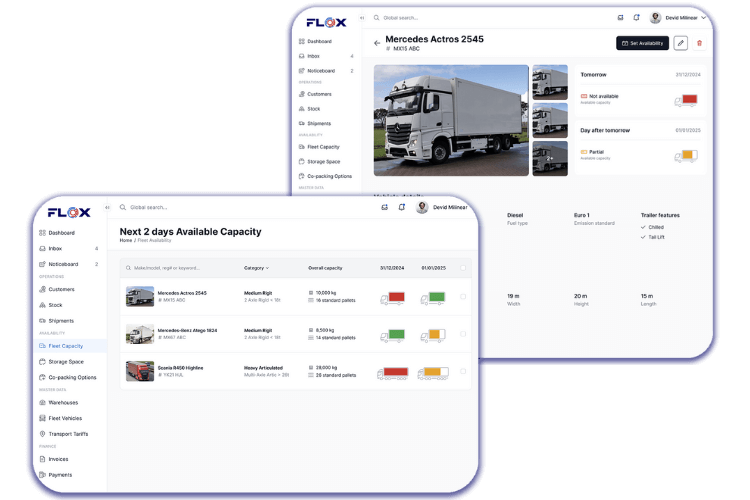 FLOX dashboards for hauliers and transports